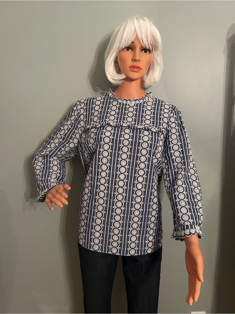 Boden  embroidered Patterned Long-Sleeve Women's Top